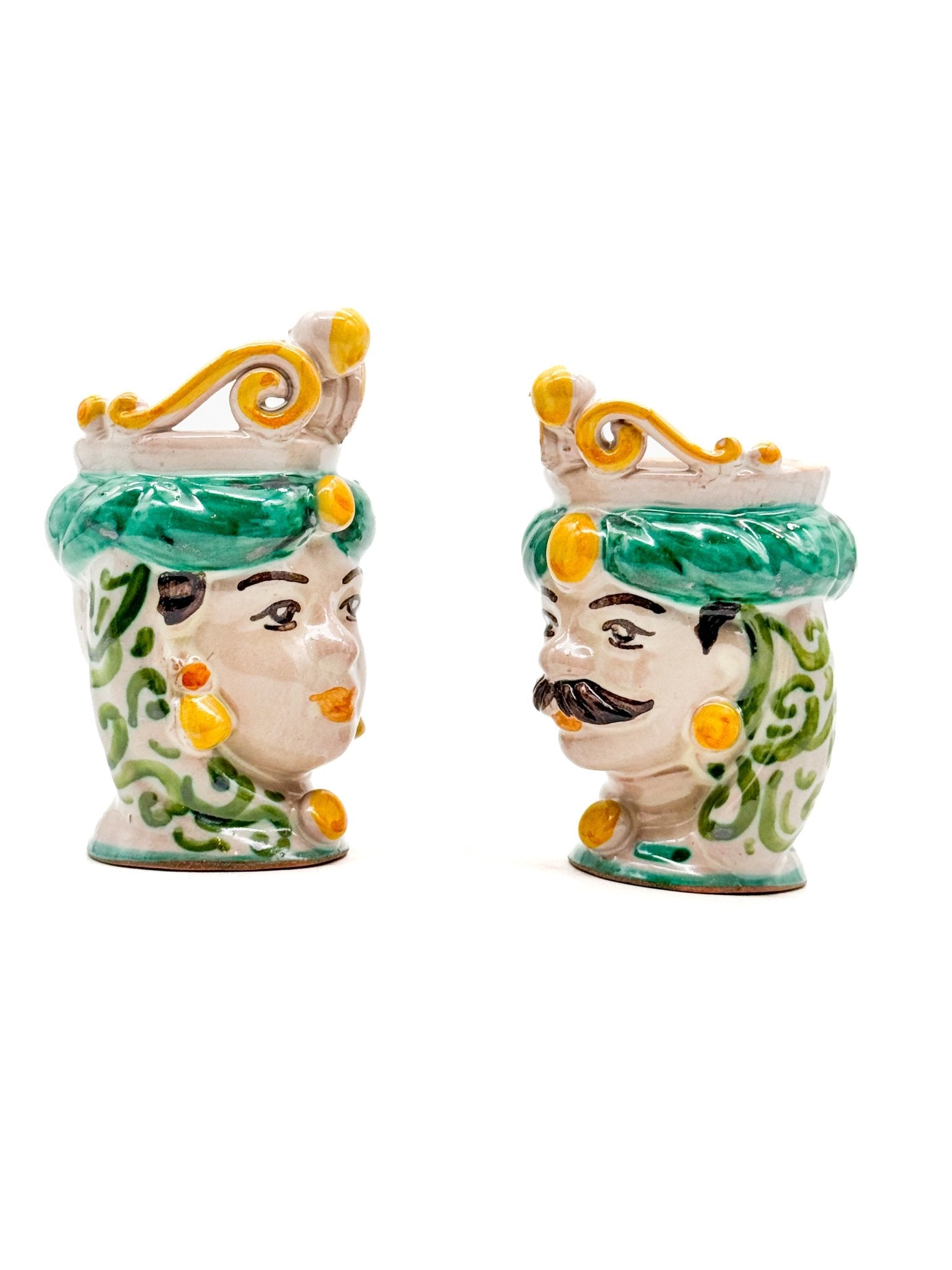 Pareja de Cabezas Sicilianas 10cm - 004 - moruecoceramicas