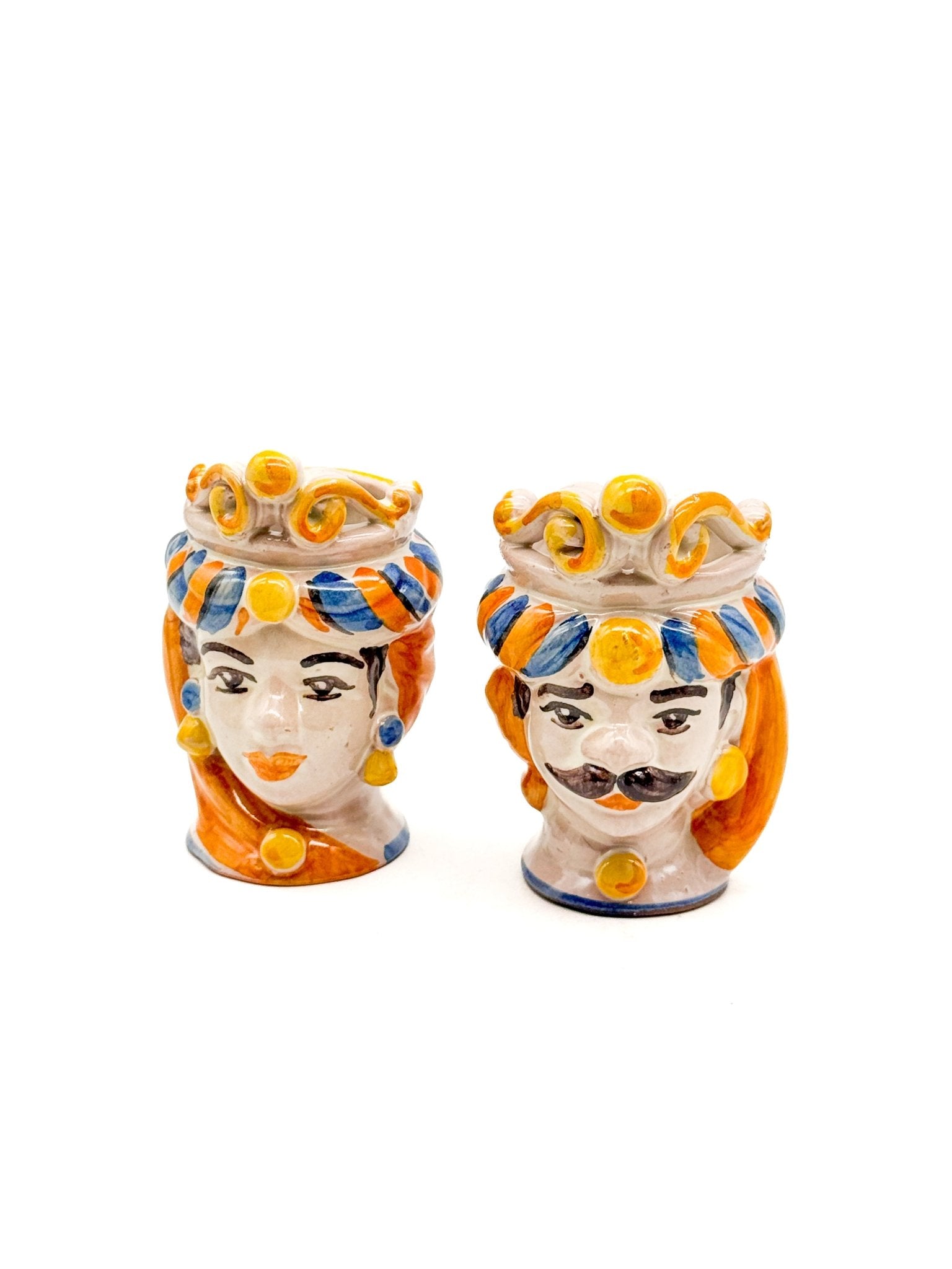 Pareja de Cabezas Sicilianas 10cm - 009 - moruecoceramicas