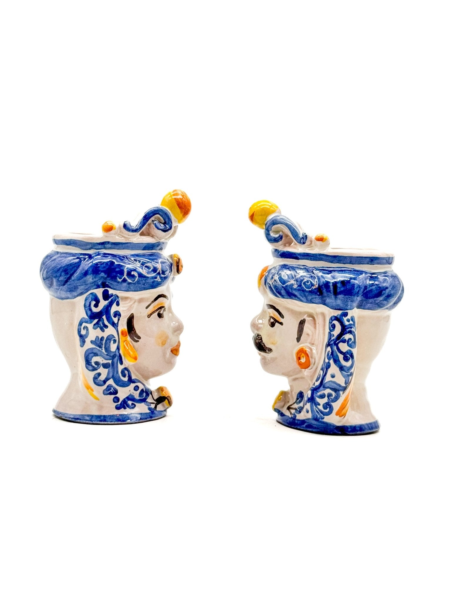 Pareja de Cabezas Sicilianas 10cm - 010 - moruecoceramicas