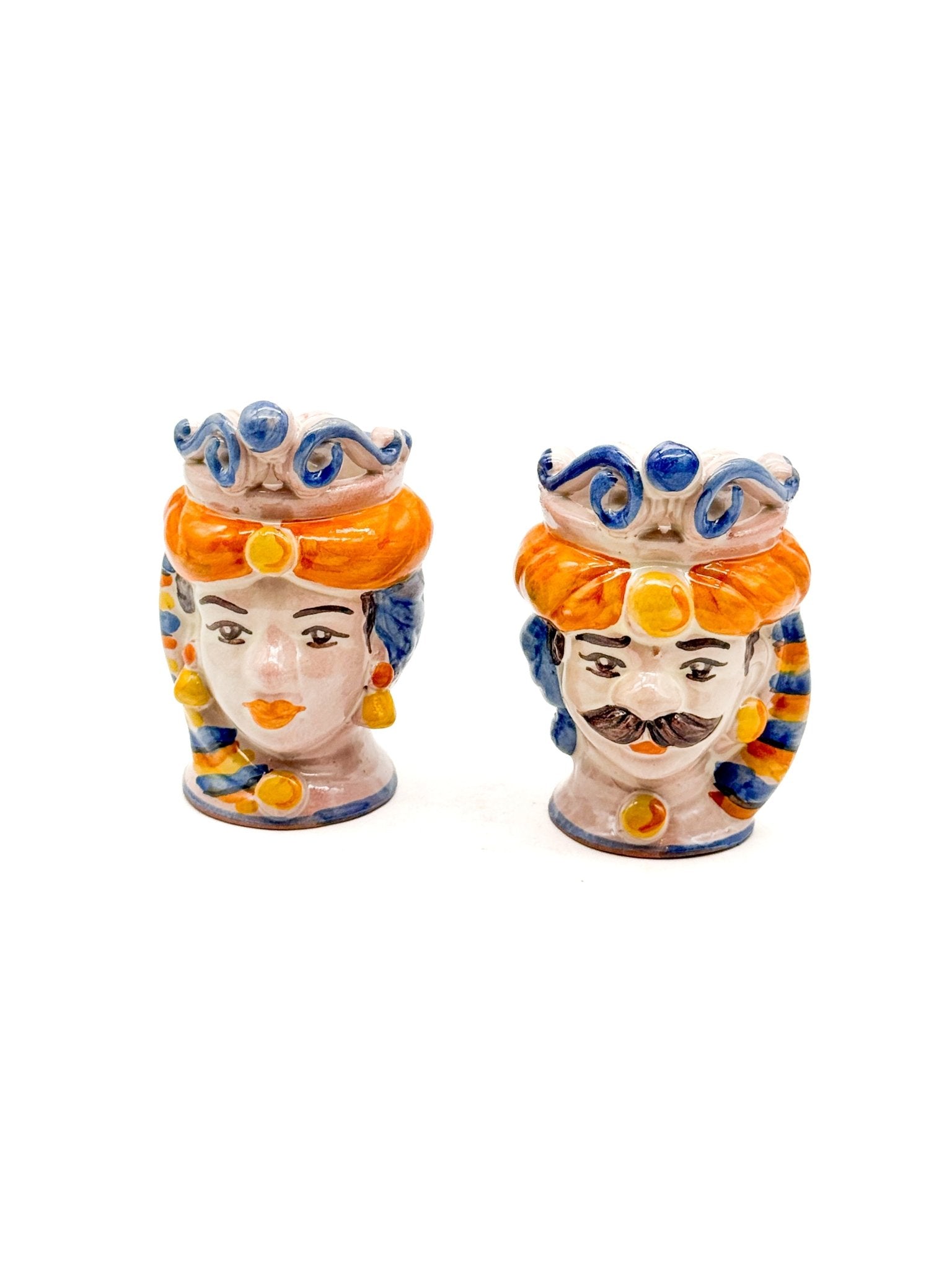 Pareja de Cabezas Sicilianas 10cm - 012 - moruecoceramicas