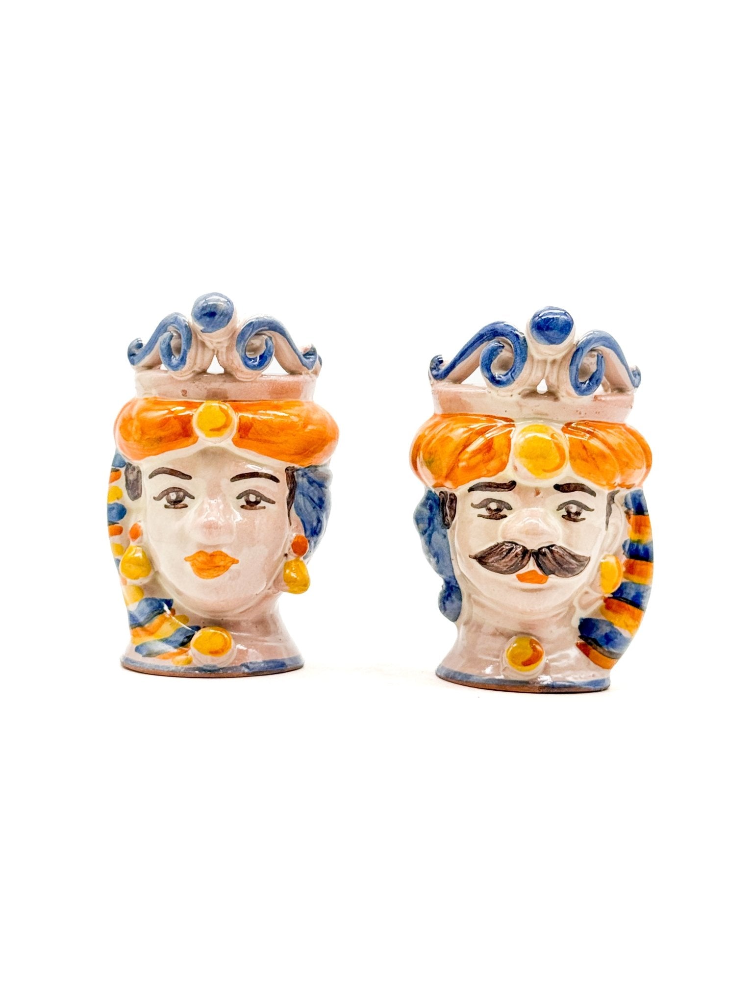 Pareja de Cabezas Sicilianas 10cm - 012 - moruecoceramicas