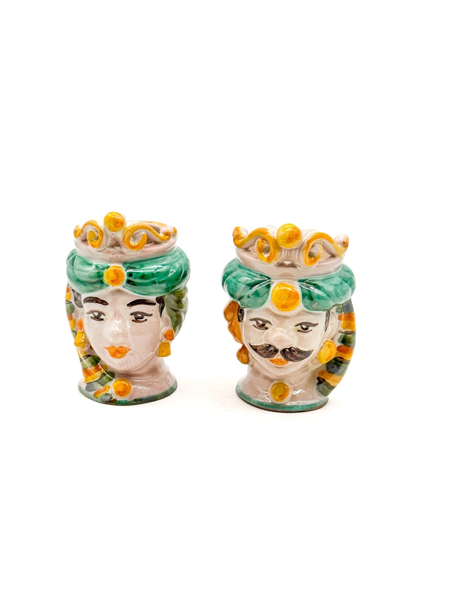 Pareja de Cabezas Sicilianas 10cm - 014 - moruecoceramicas