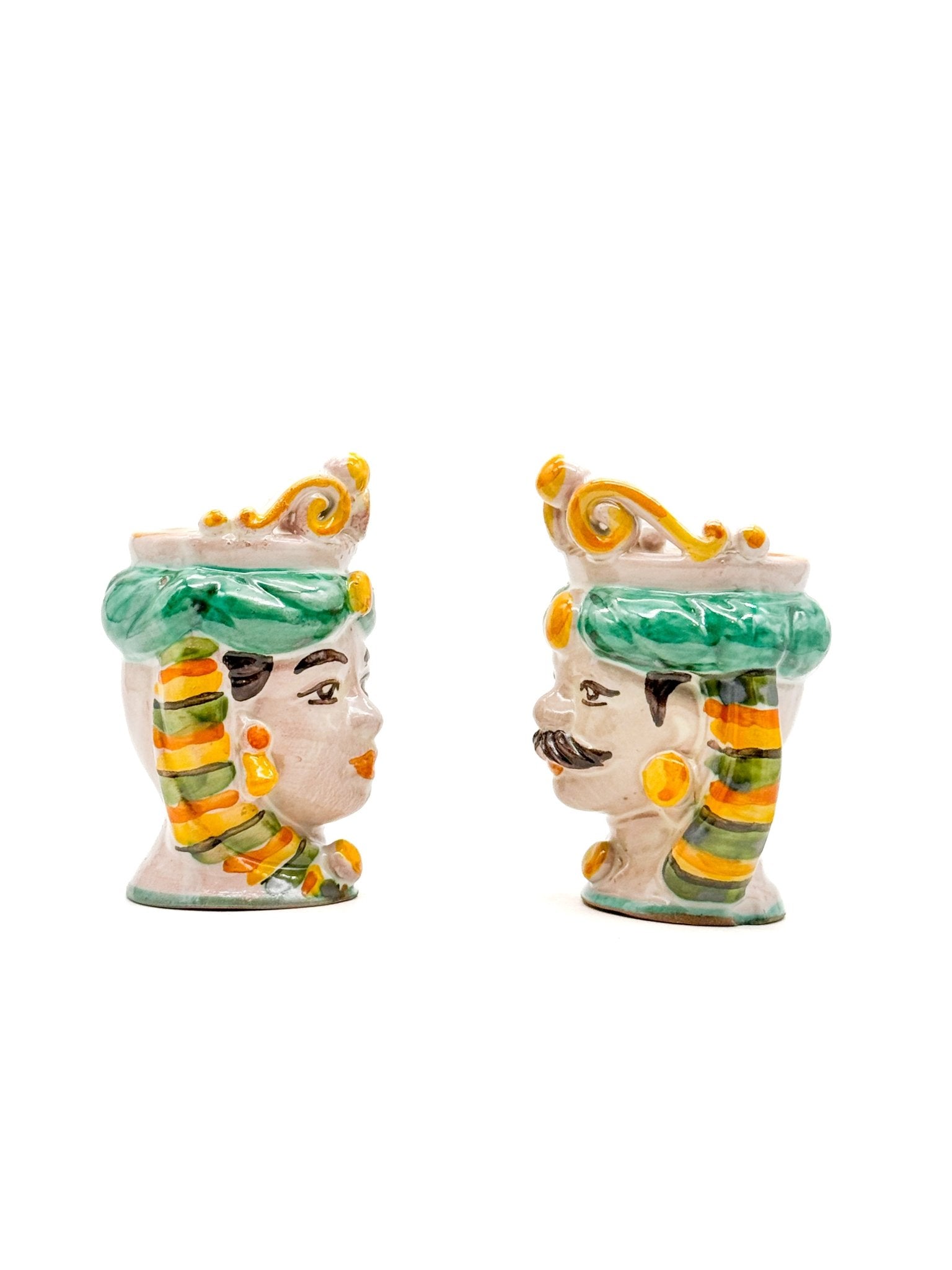 Pareja de Cabezas Sicilianas 10cm - 014 - moruecoceramicas