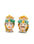 Pareja de Cabezas Sicilianas 10cm - 014 - moruecoceramicas