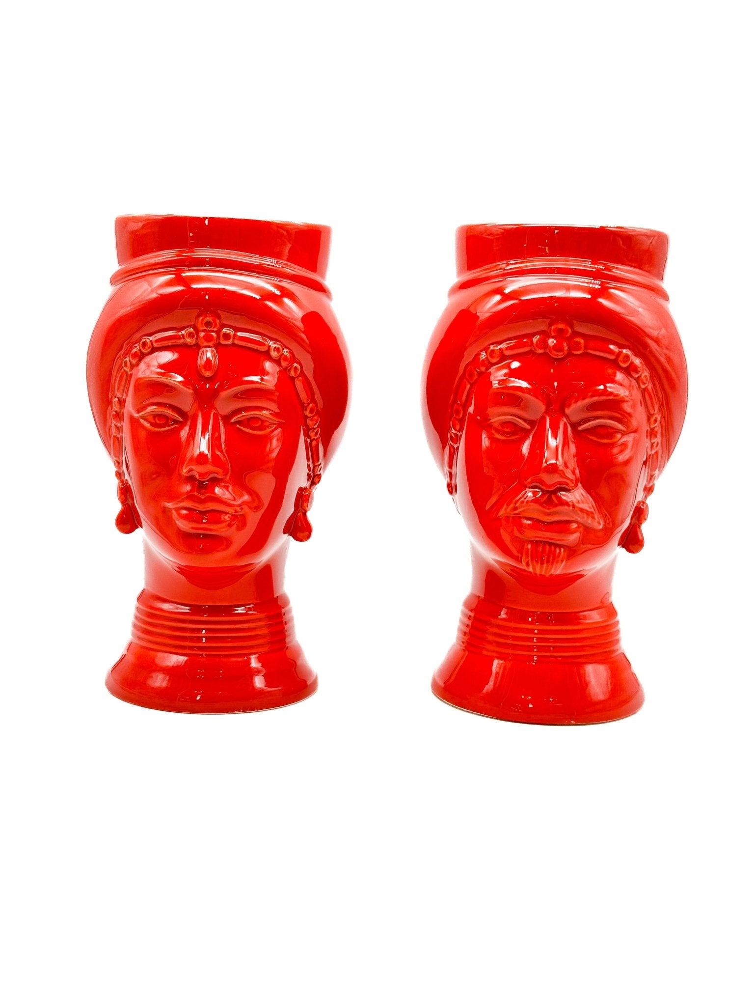 Pareja de Cabezas Sicilianas 23cm - Lava - moruecoceramicas