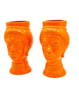 Pareja de Cabezas Sicilianas 23cm - Naranja - moruecoceramicas