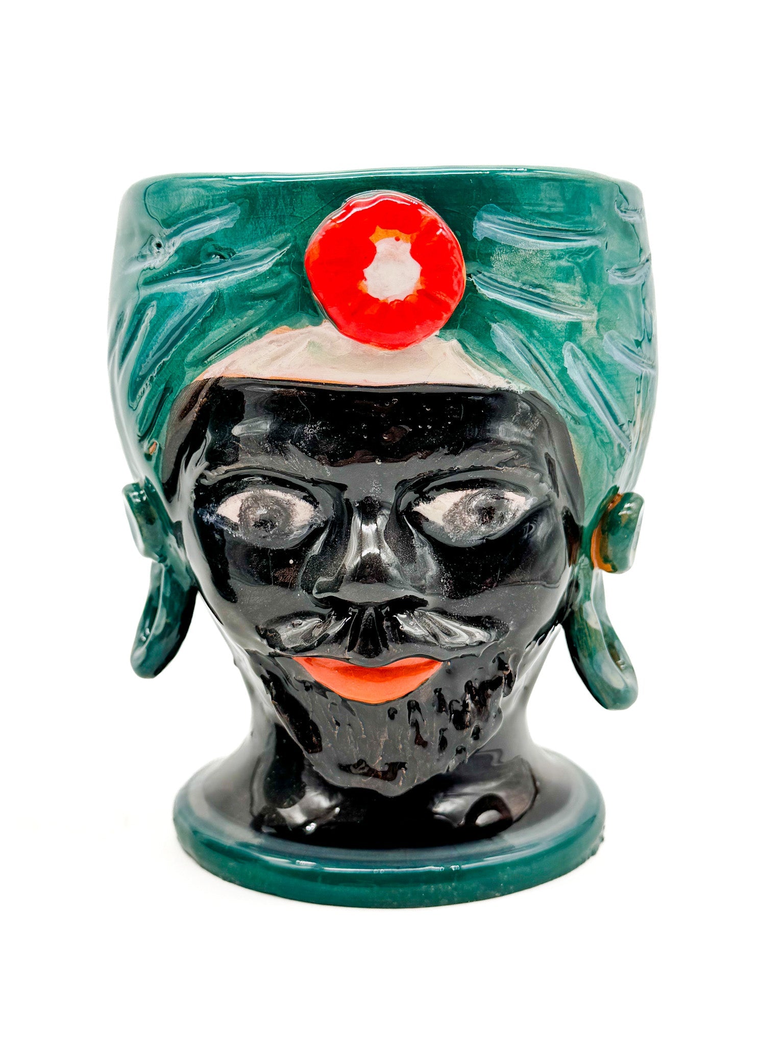 Pareja de cabezas sicilianas tradicionales 16x16,5 - moruecoceramicas