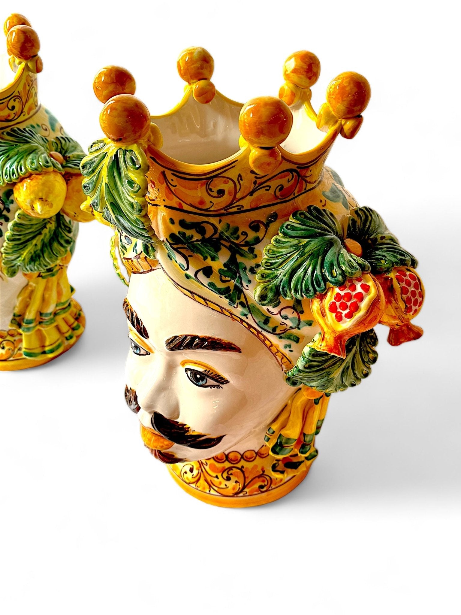 Pareja de reyes con limones y granadas (40cm) - moruecoceramicas