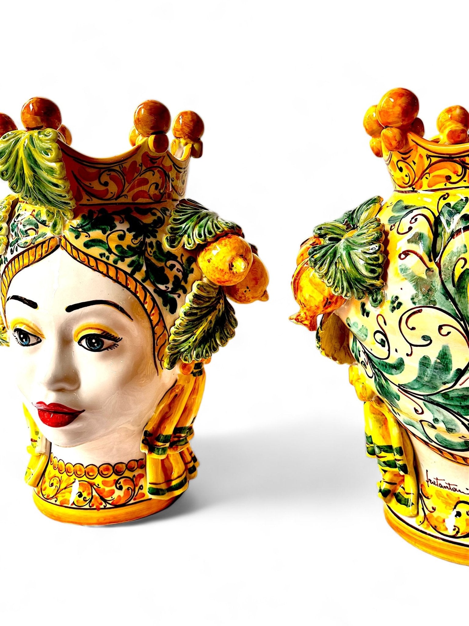 Pareja de reyes con limones y granadas (40cm) - moruecoceramicas