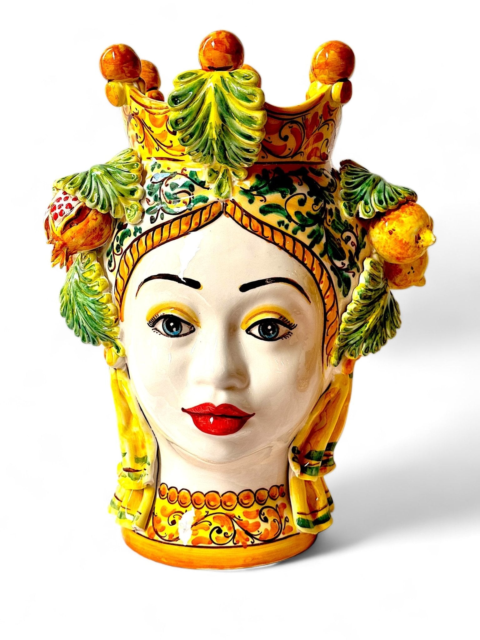 Pareja de reyes con limones y granadas (40cm) - moruecoceramicas