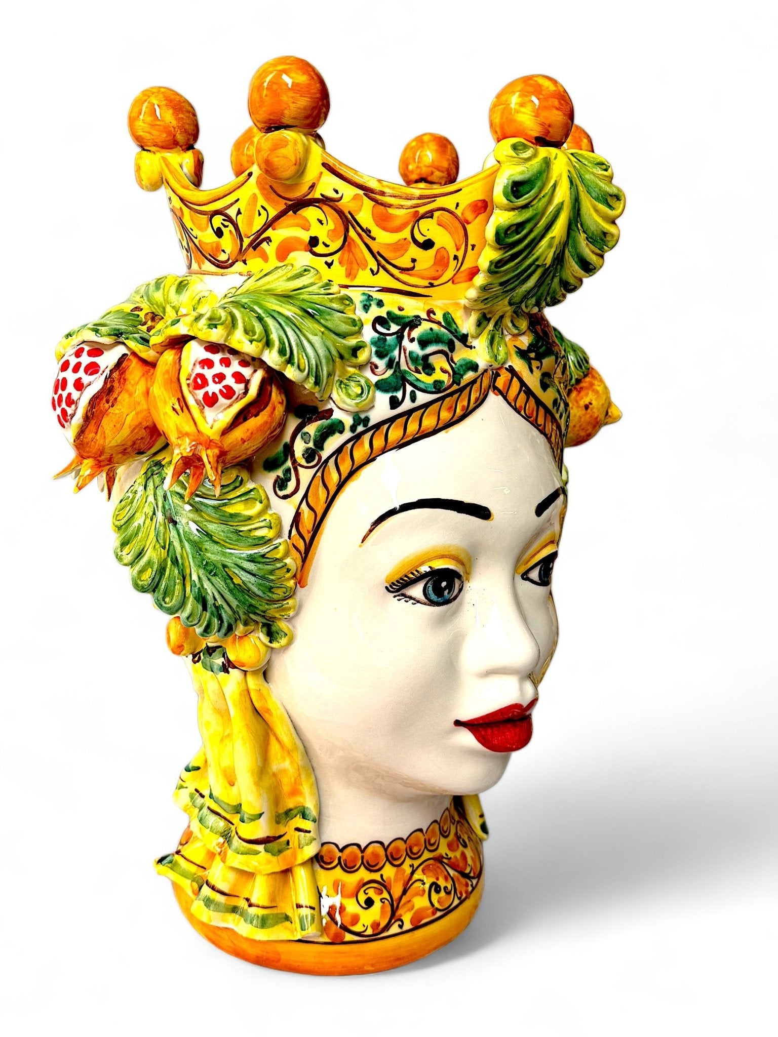 Pareja de reyes con limones y granadas (40cm) - moruecoceramicas