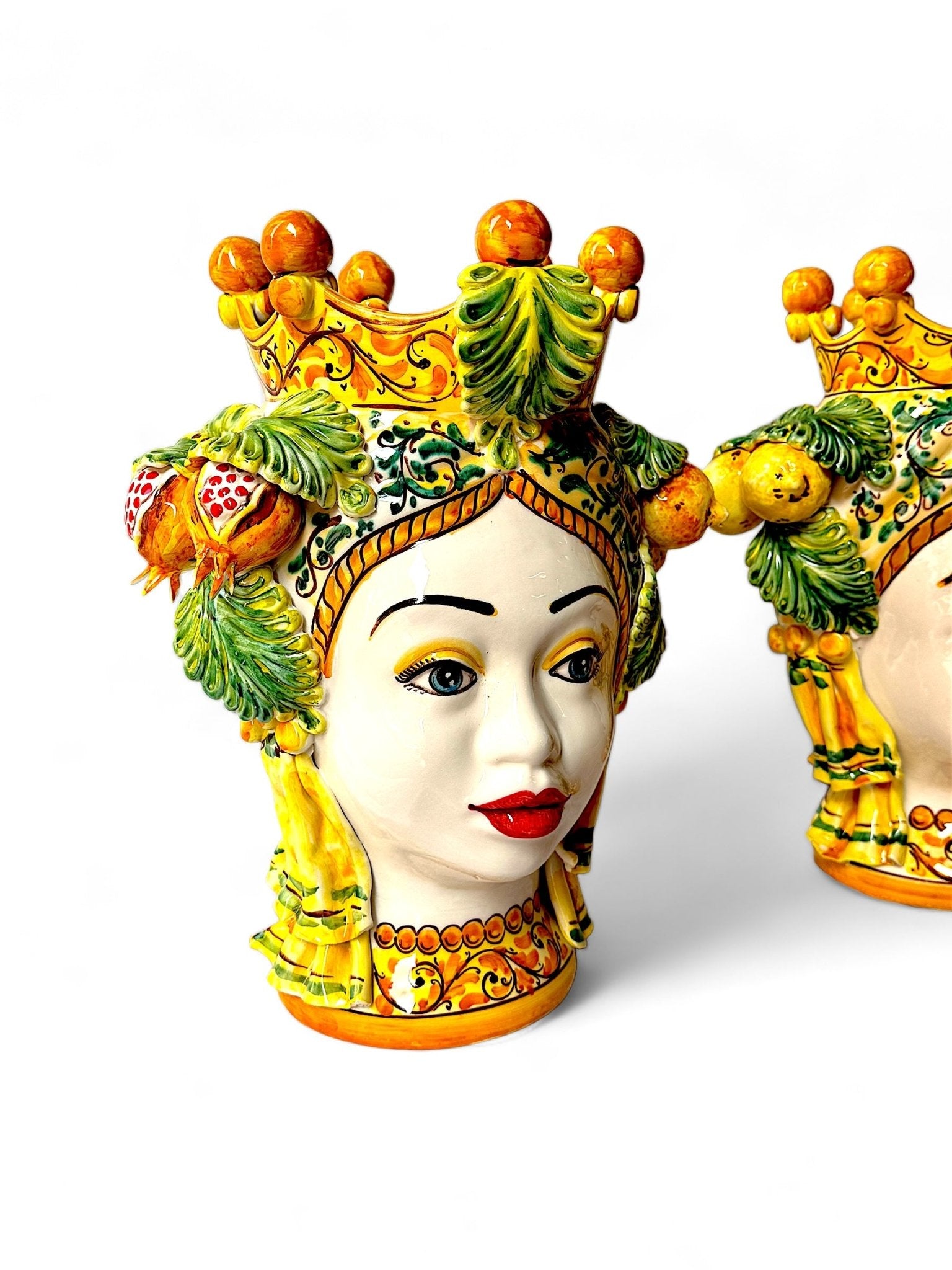Pareja de reyes con limones y granadas (40cm) - moruecoceramicas