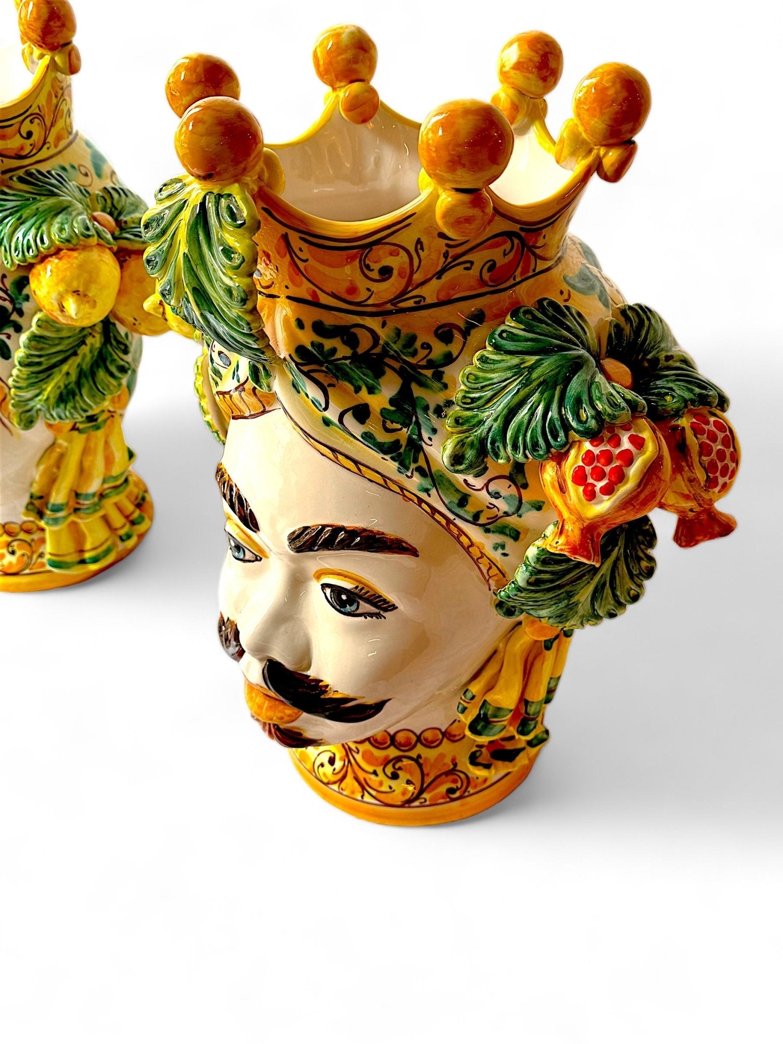 Pareja de reyes con limones y granadas (40cm) - moruecoceramicas
