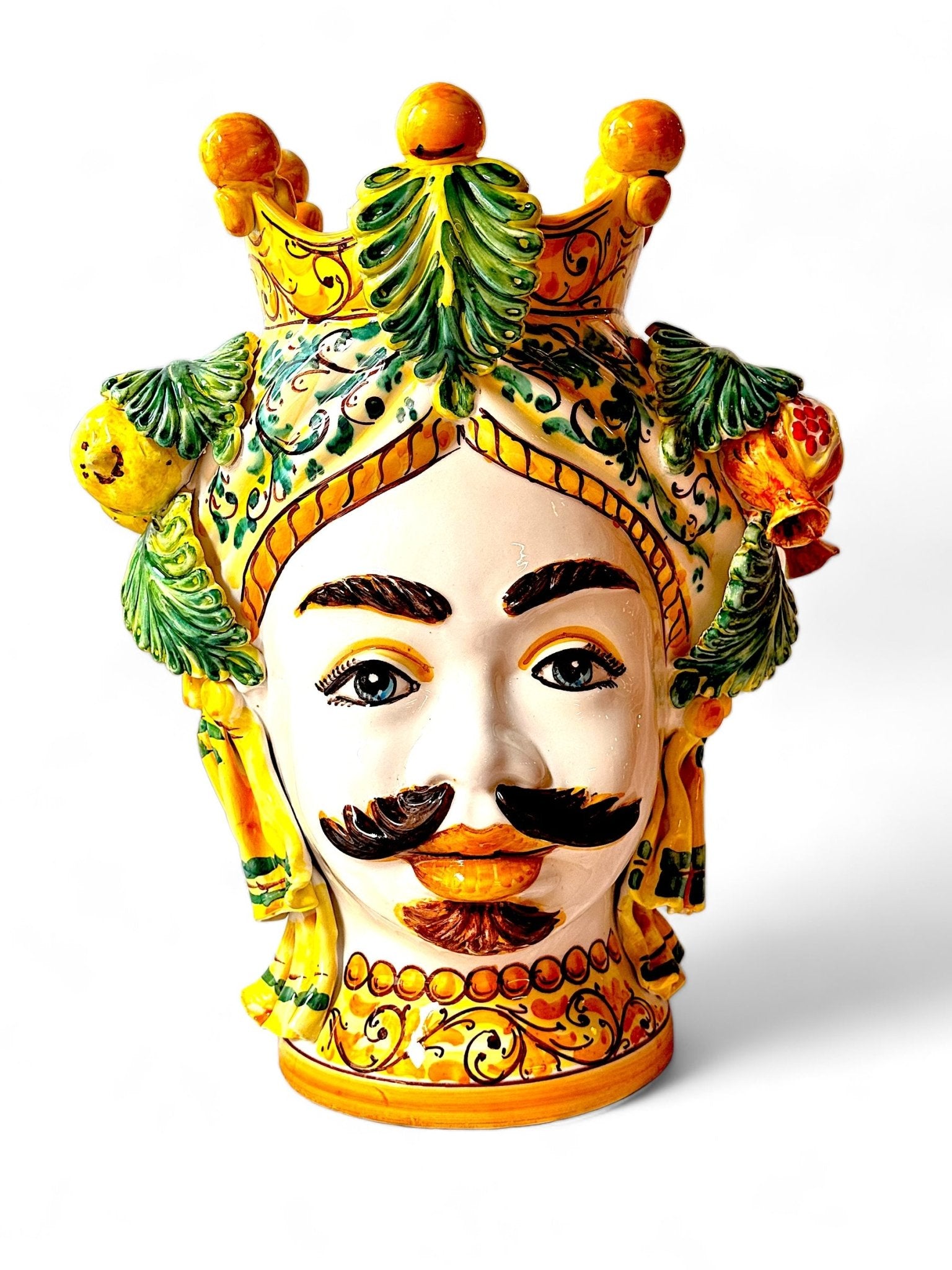 Pareja de reyes con limones y granadas (40cm) - moruecoceramicas