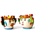 Pareja de reyes decoradas con hojas de chumbera (25cm) - moruecoceramicas