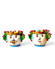 Pareja de reyes decoradas con hojas de chumbera (25cm) - moruecoceramicas