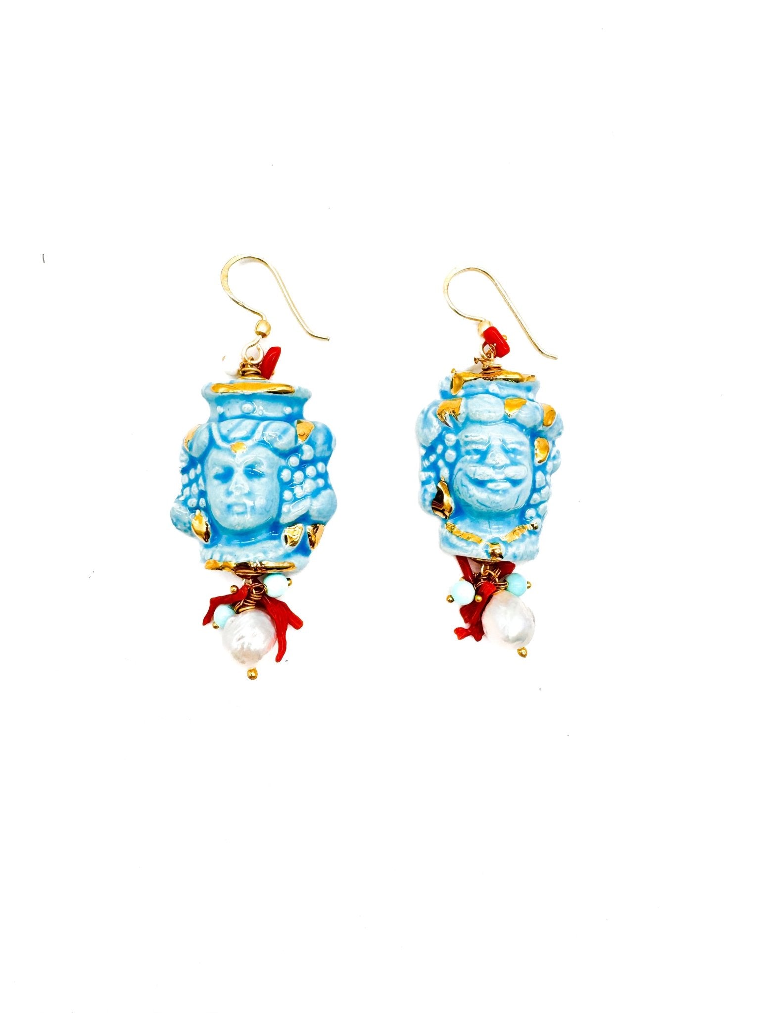 Pendientes Rey y Reina Azules - moruecoceramicas