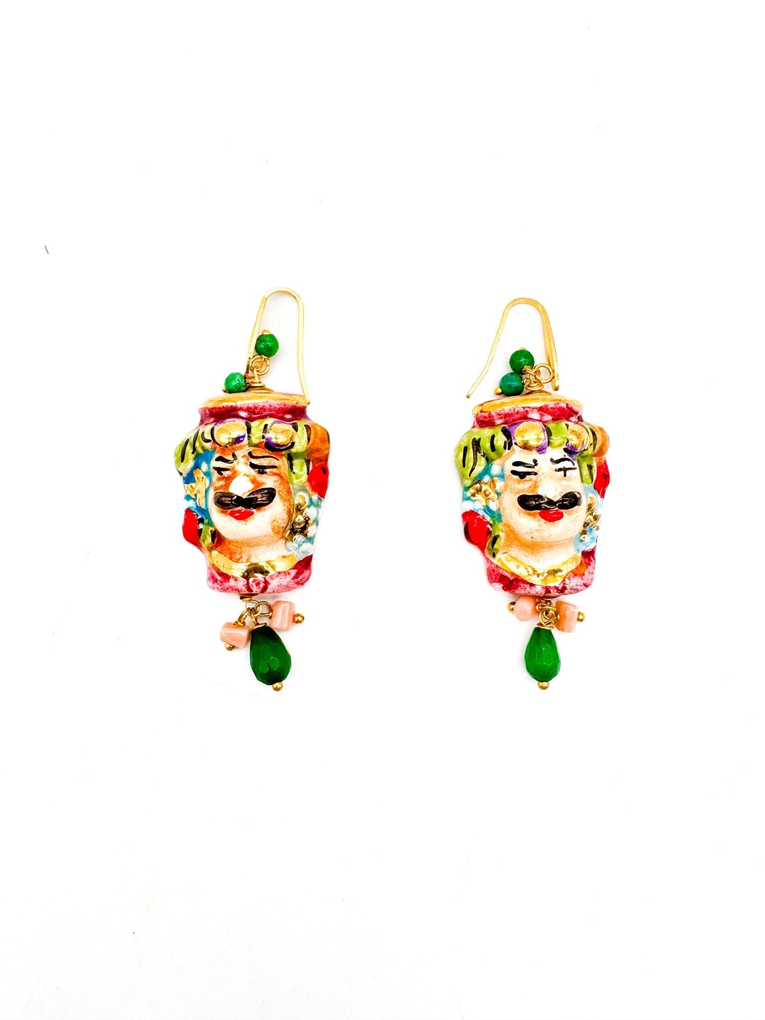 Pendientes Reyes Cristal Verde - moruecoceramicas