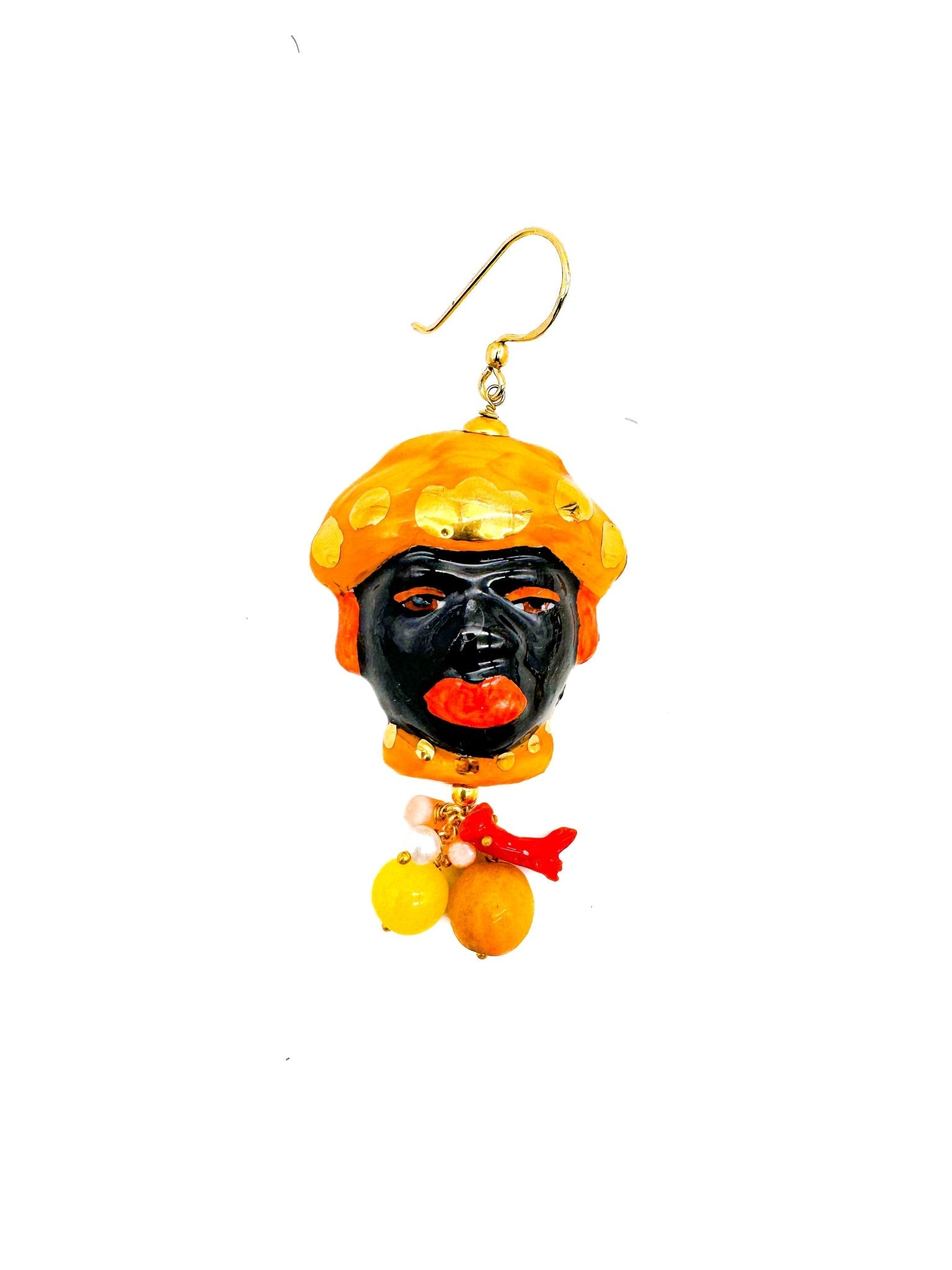 Pendientes Reyes Turbante Amarillo - moruecoceramicas