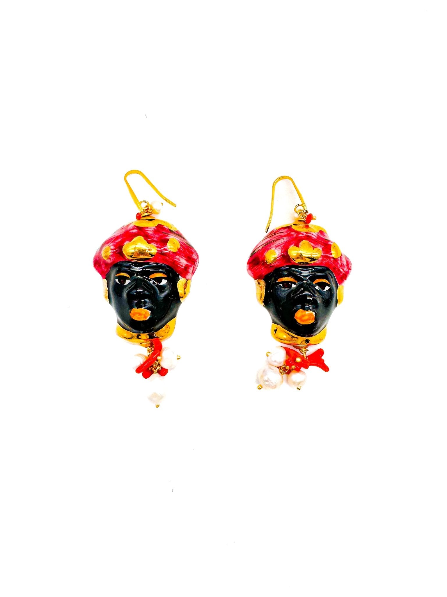 Pendientes Reyes Turbante Rojo - moruecoceramicas