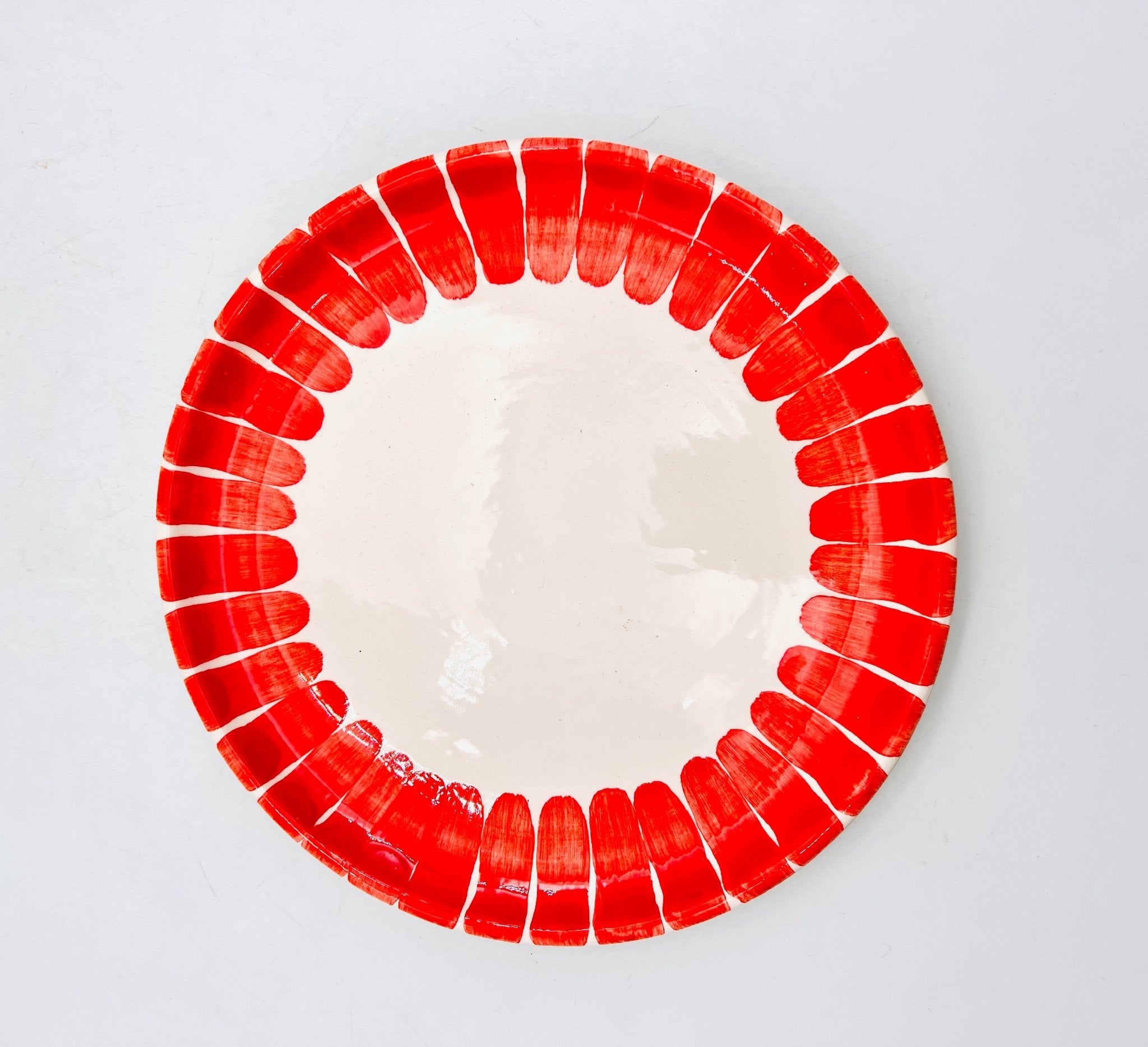 Plato decorado pétalos 20cm (varios colores) - moruecoceramicas