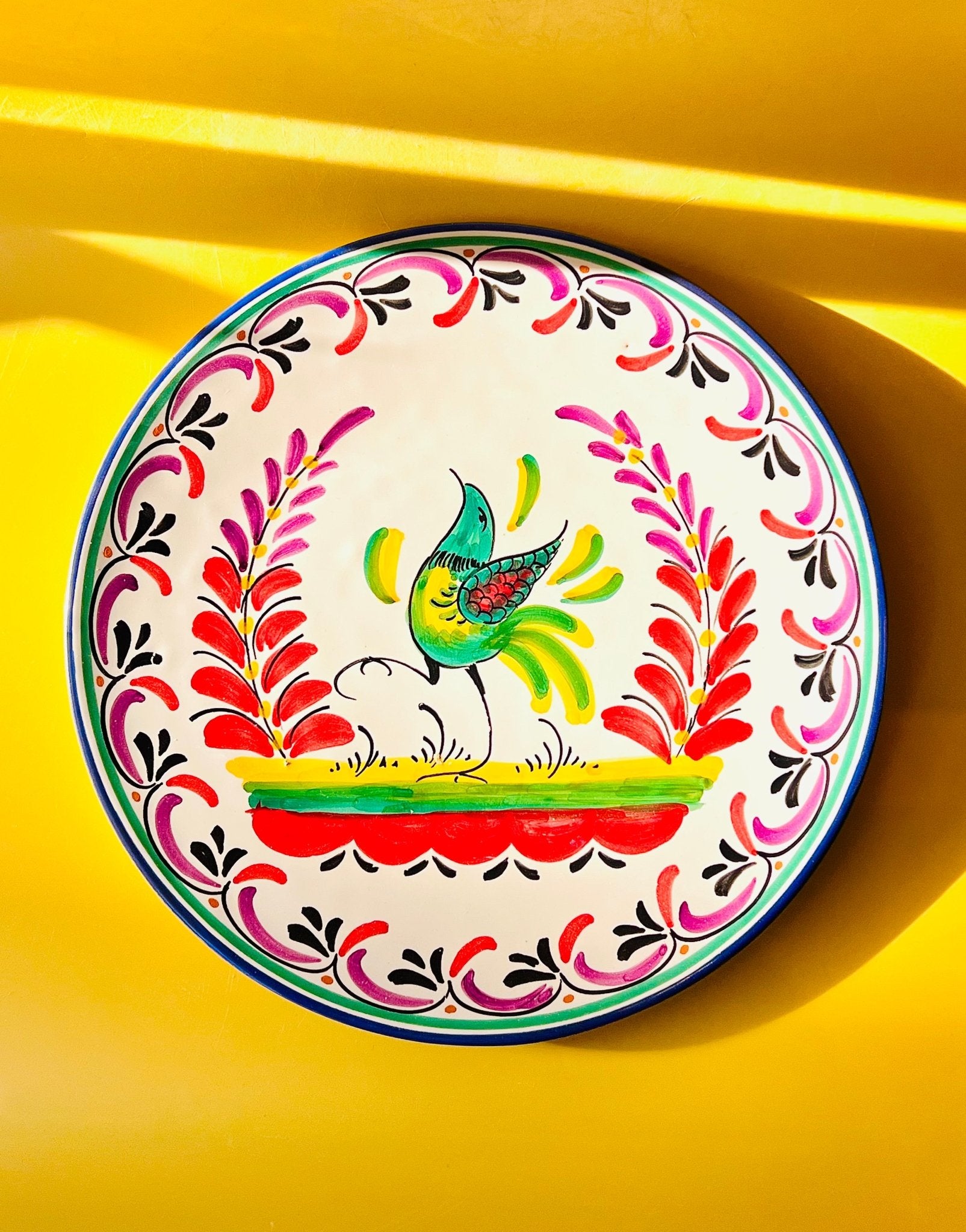 Plato "El jardín rosa" - moruecoceramicas