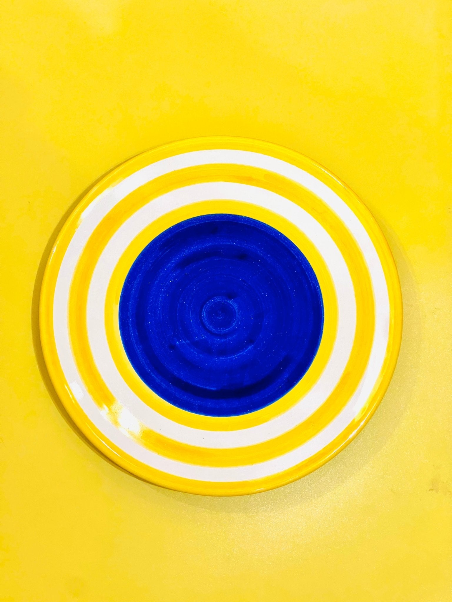 Plato Twister Azul-Amarillo - moruecoceramicas