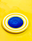 Plato Twister Azul-Amarillo - moruecoceramicas