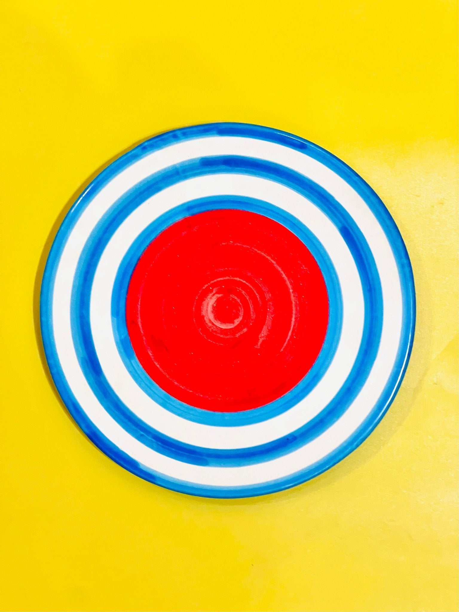 Plato Twister Rojo-Azul - moruecoceramicas