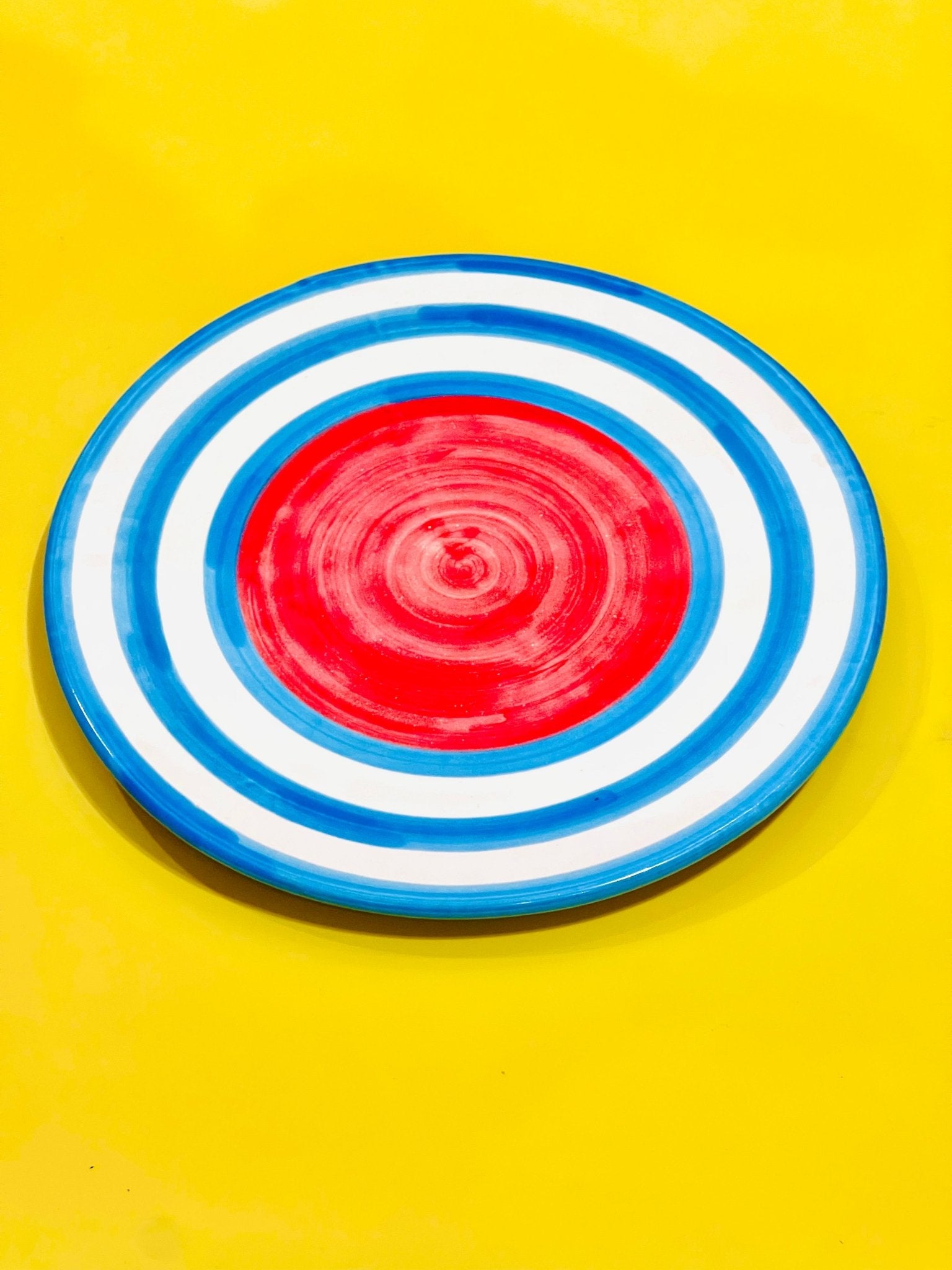 Plato Twister Rojo-Azul - moruecoceramicas