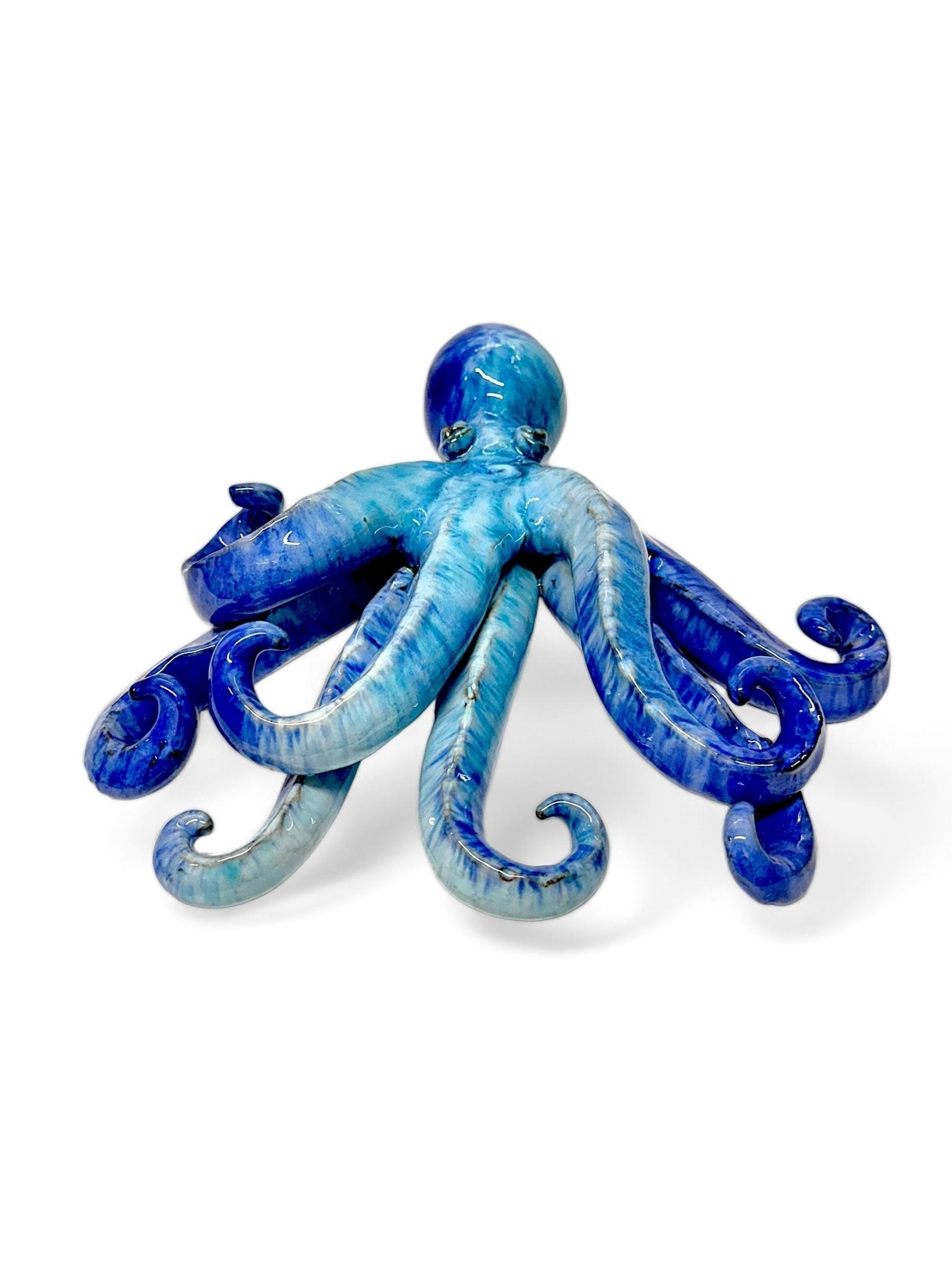 Pulpo de cerámica azul para pared 002 - moruecoceramicas