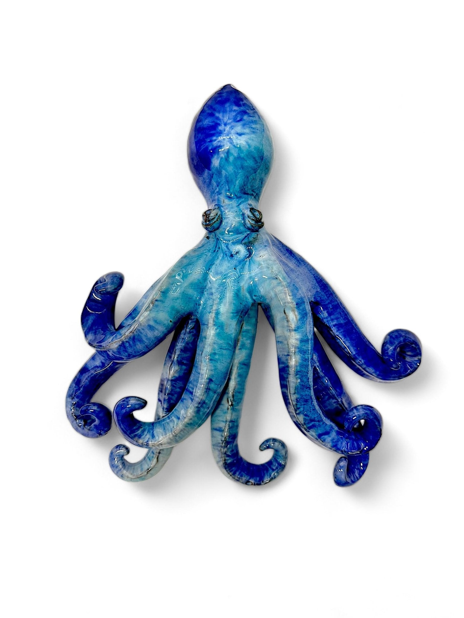 Pulpo de cerámica azul para pared 002 - moruecoceramicas