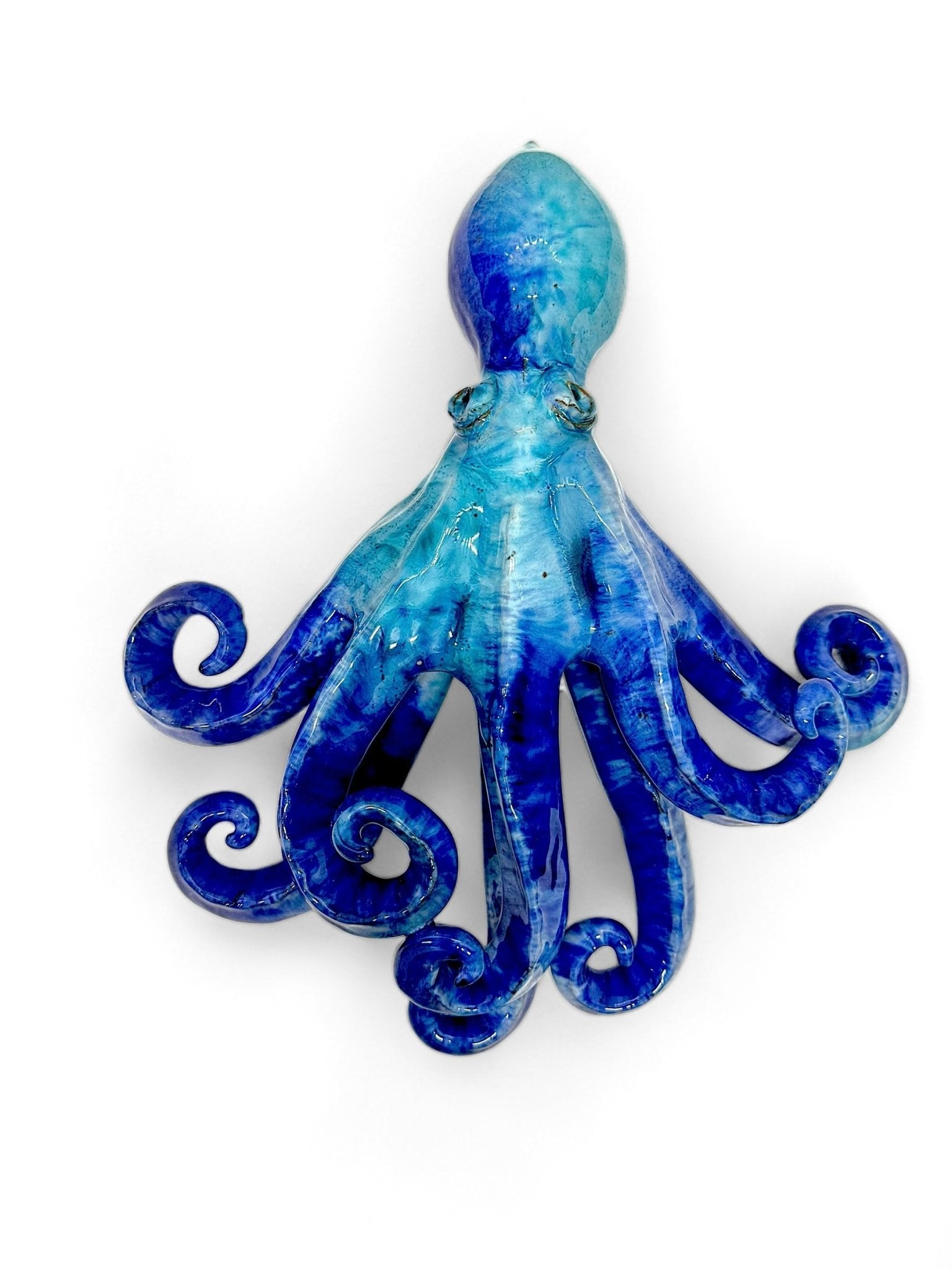 Pulpo de cerámica azul para pared - moruecoceramicas