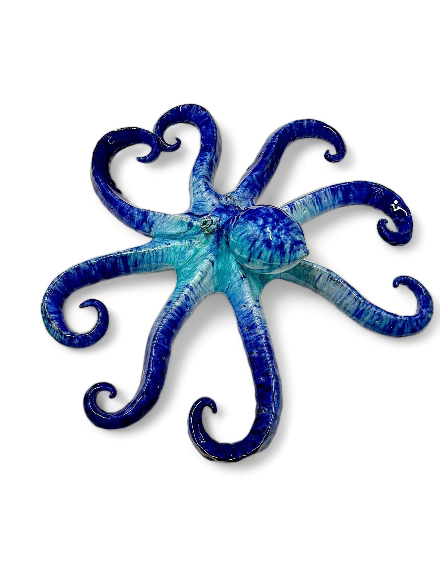 Pulpo gigante de Cerámica Turquesa y Azul - moruecoceramicas