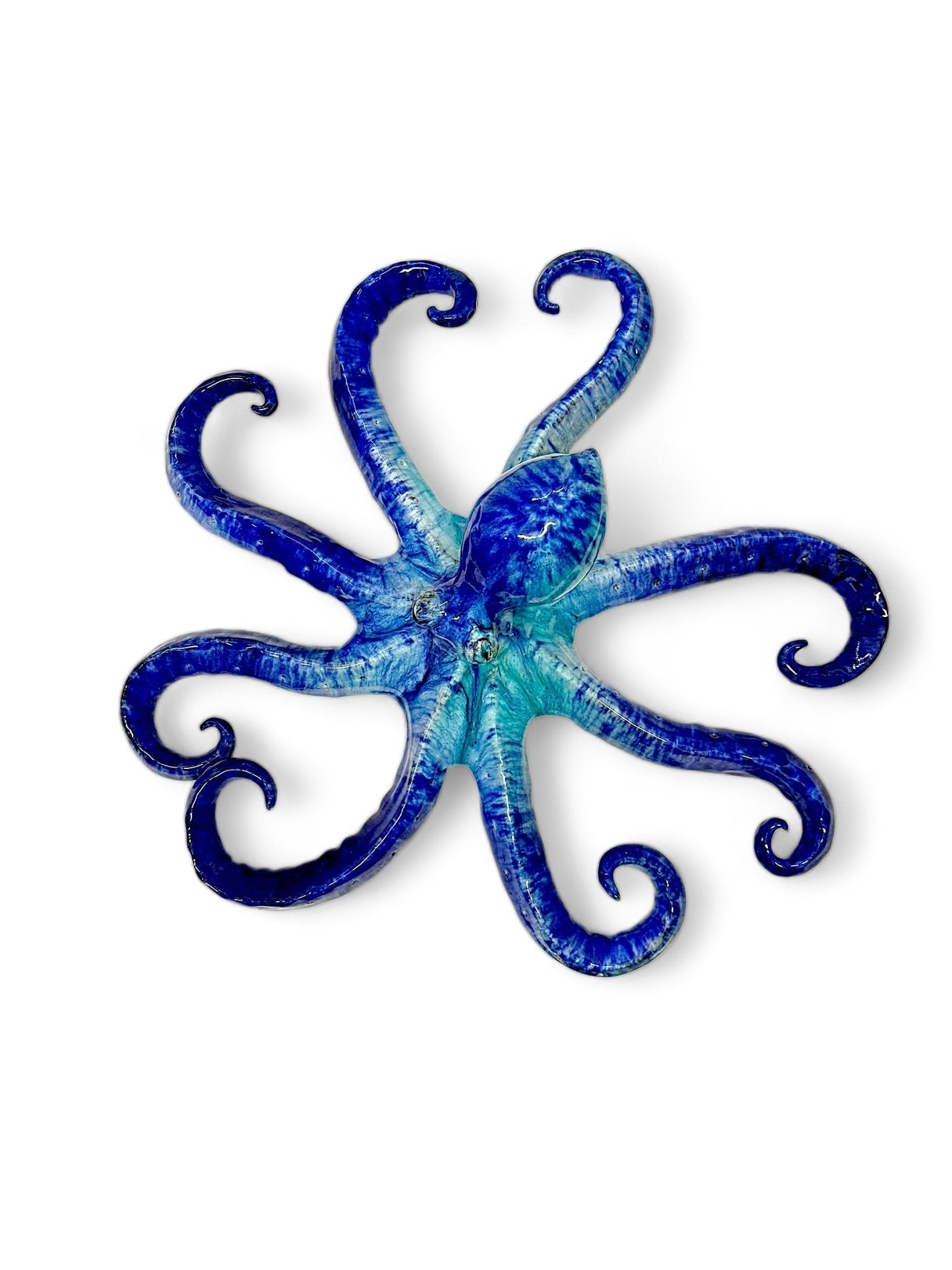 Pulpo gigante de Cerámica Turquesa y Azul - moruecoceramicas