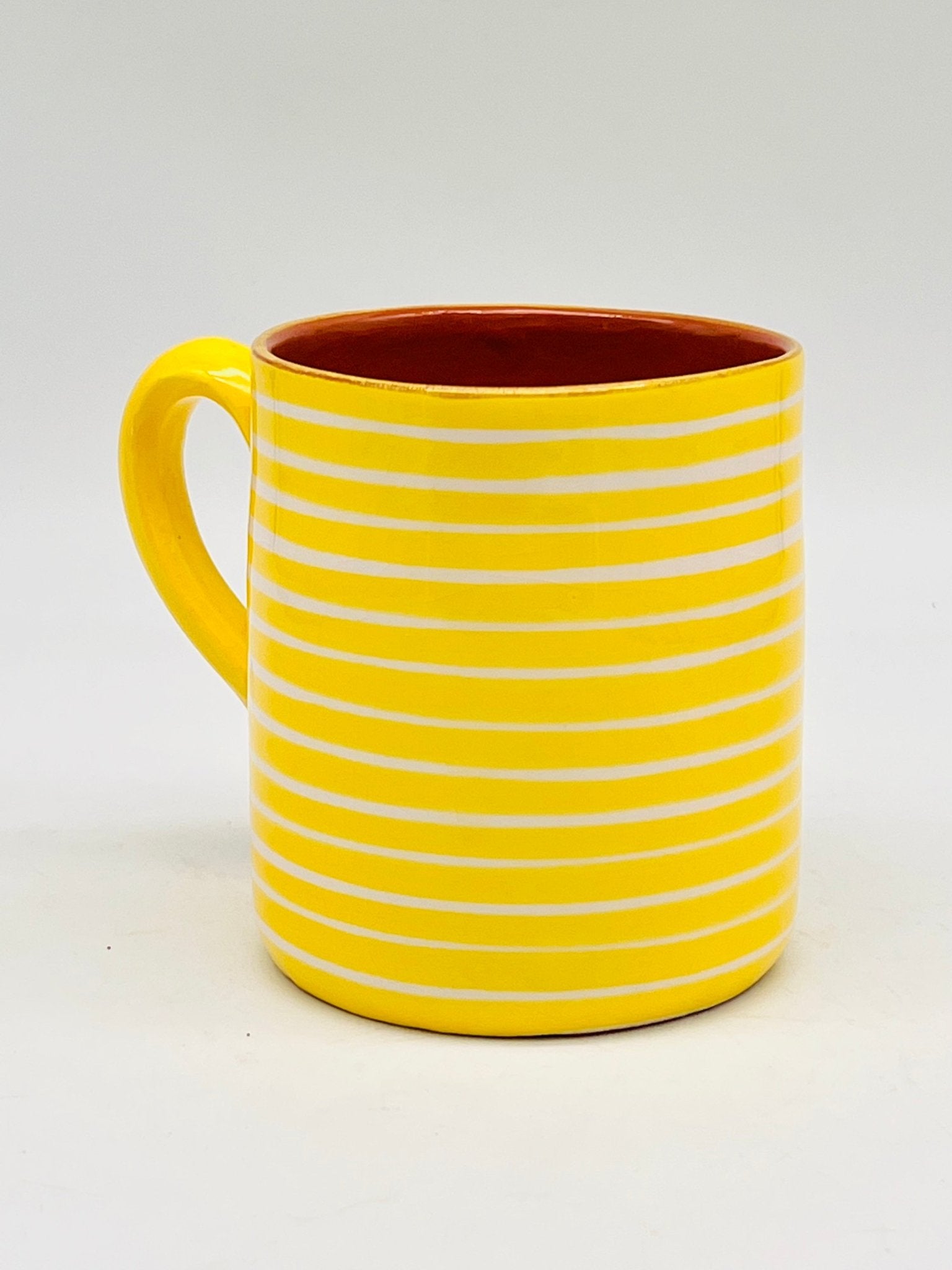 Taza desayuno rayas - moruecoceramicas