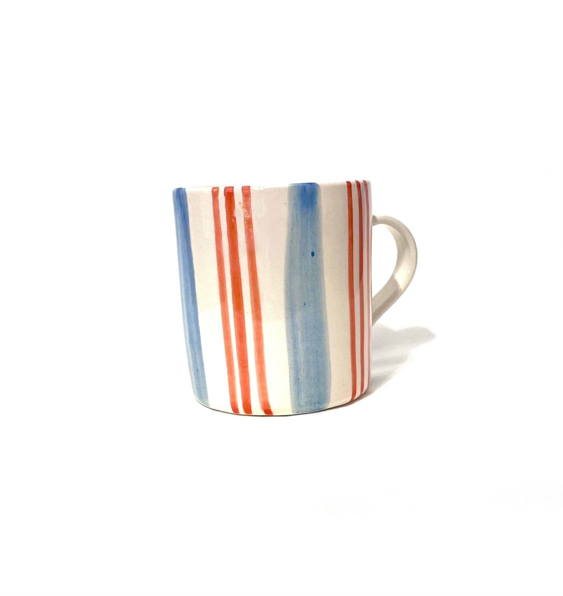 Taza DobleL Azul y Rojo - Morueco- TL8 - moruecoceramicas