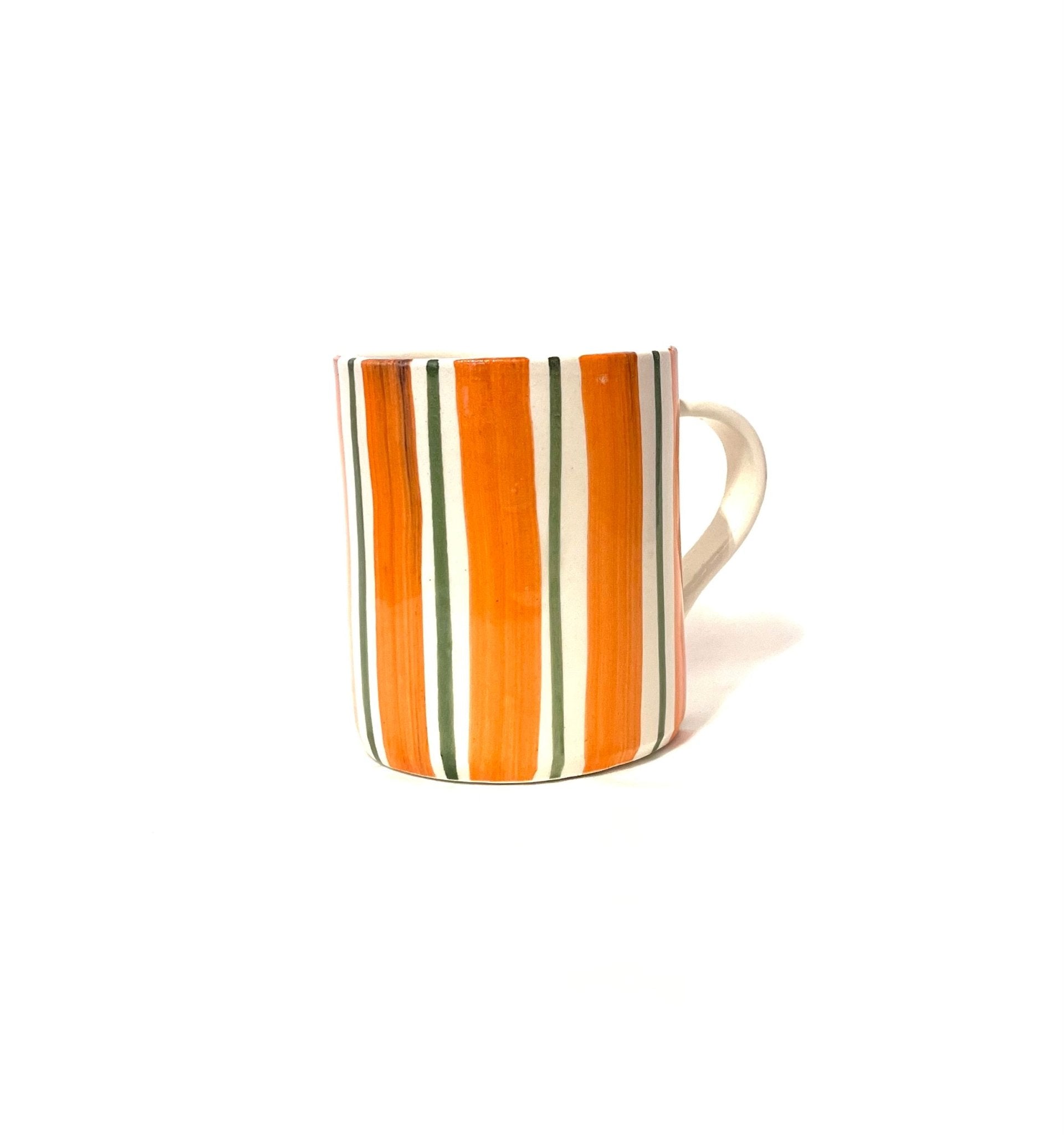 Taza DobleL Naranja y Verde - Morueco- TL6 - moruecoceramicas