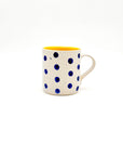 Taza Dots Navy-Yellow- DUO - moruecoceramicas