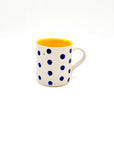 Taza Dots Navy-Yellow- DUO - moruecoceramicas