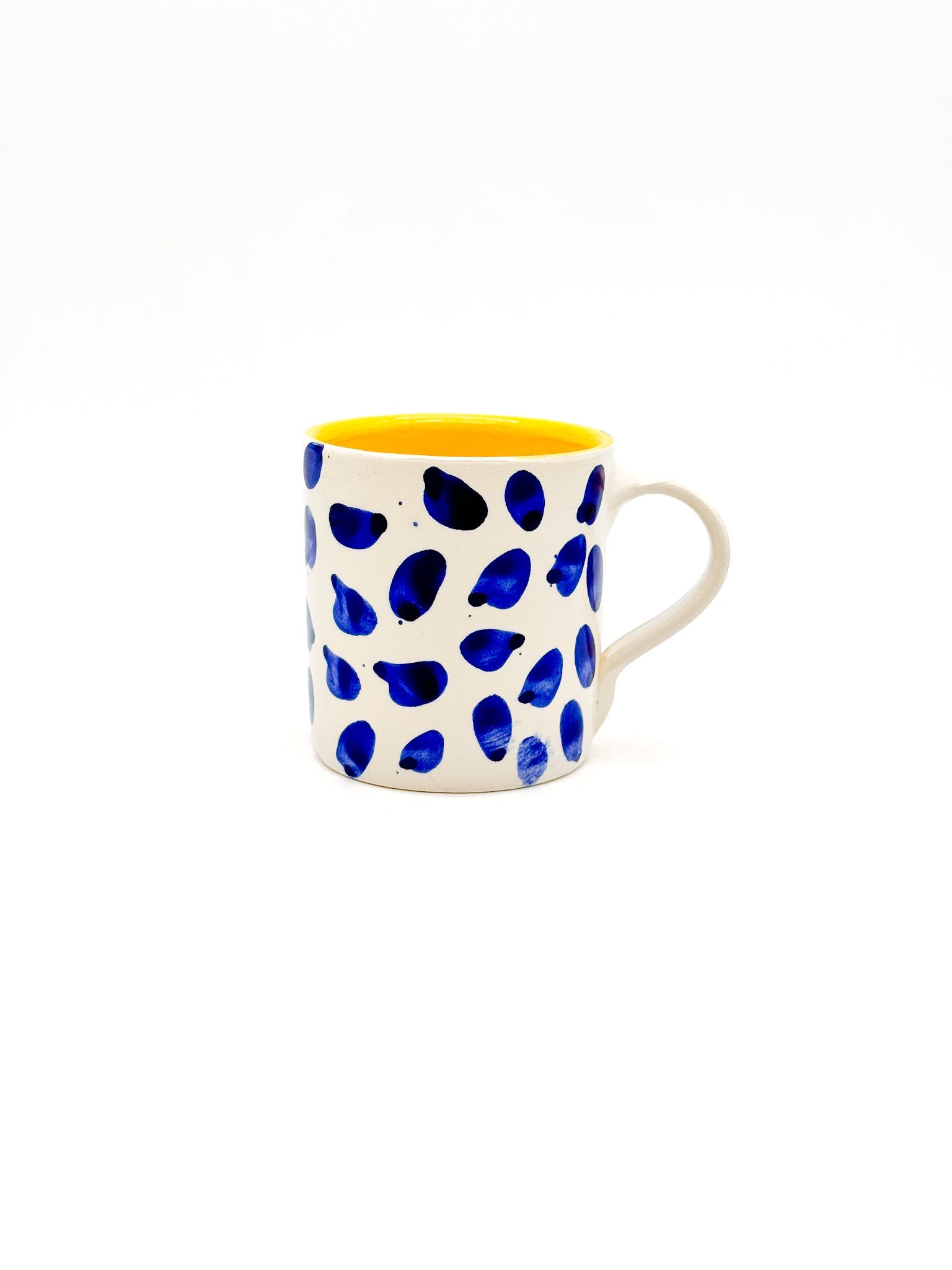 Taza Drops Navy-Yellow - DUO - moruecoceramicas