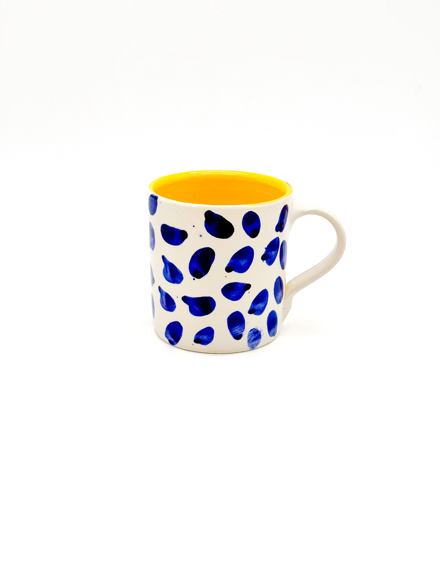 Taza Drops Navy-Yellow - DUO - moruecoceramicas