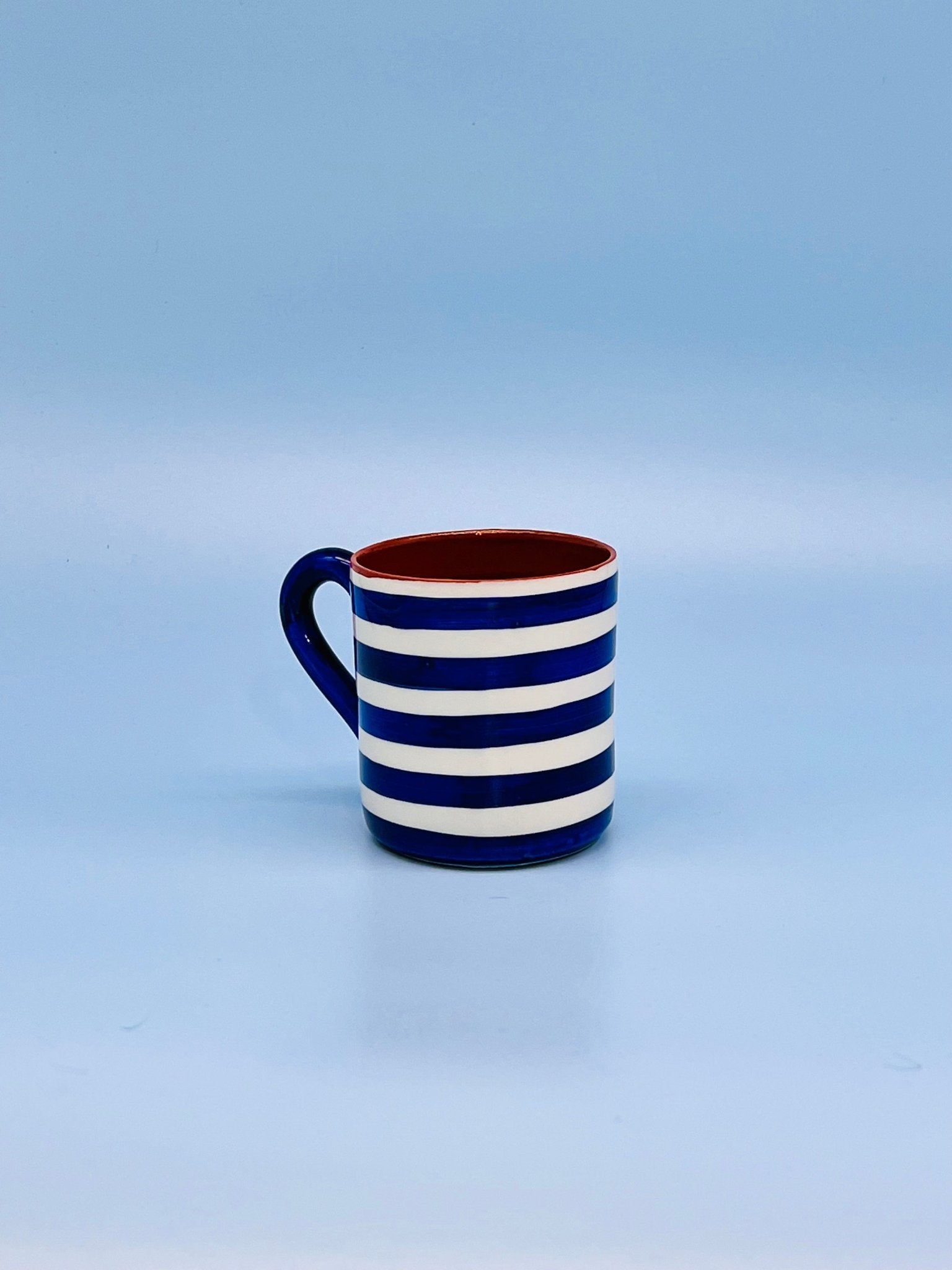 Taza listas azul 02 - moruecoceramicas