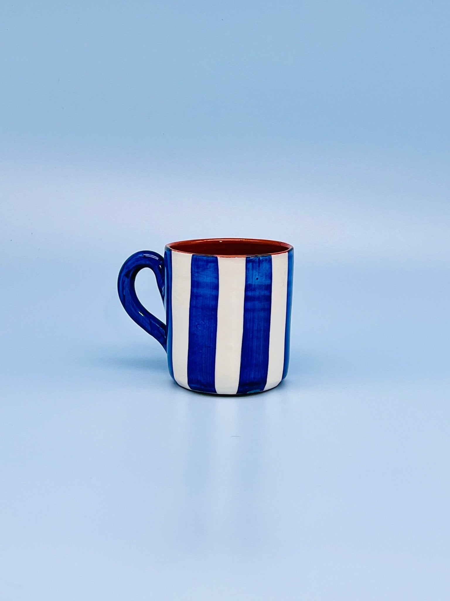 Taza listas azul - moruecoceramicas