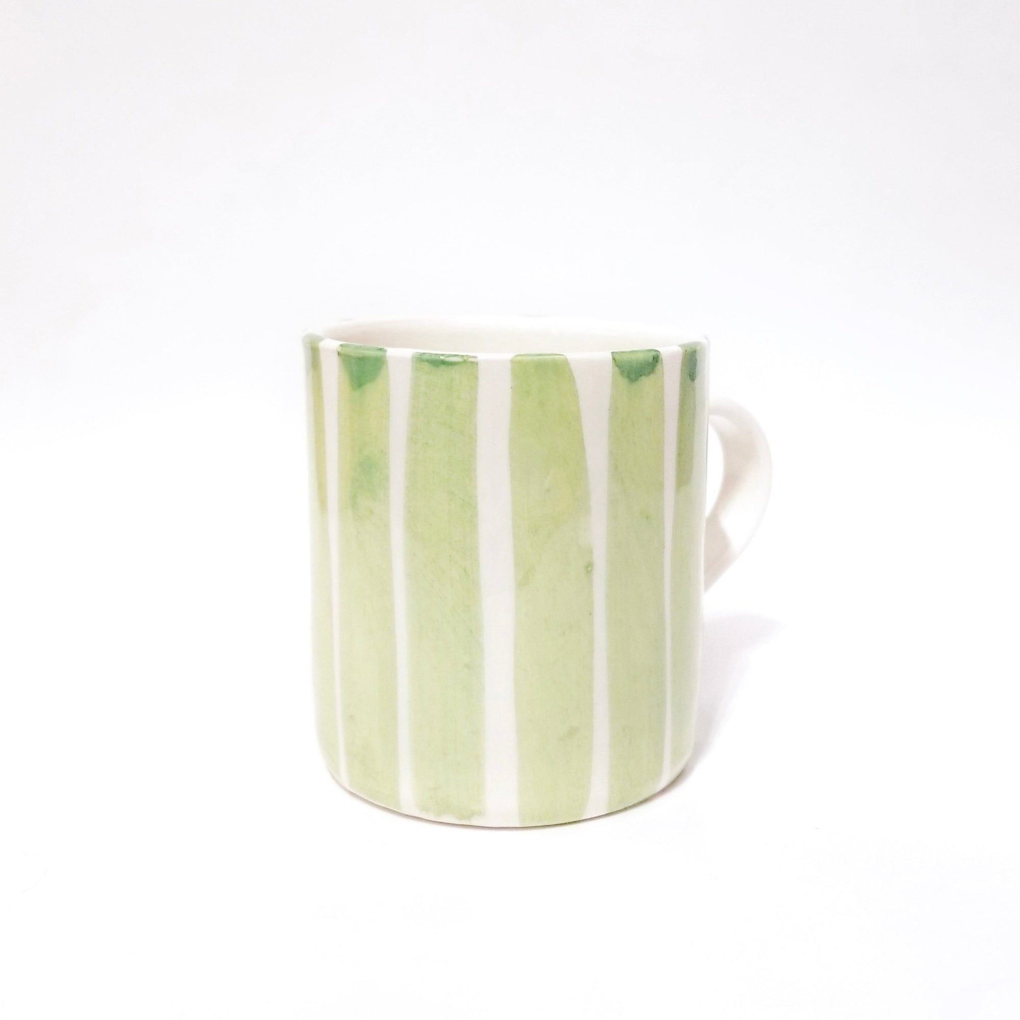 Taza listas barro blanco - Morueco - moruecoceramicas
