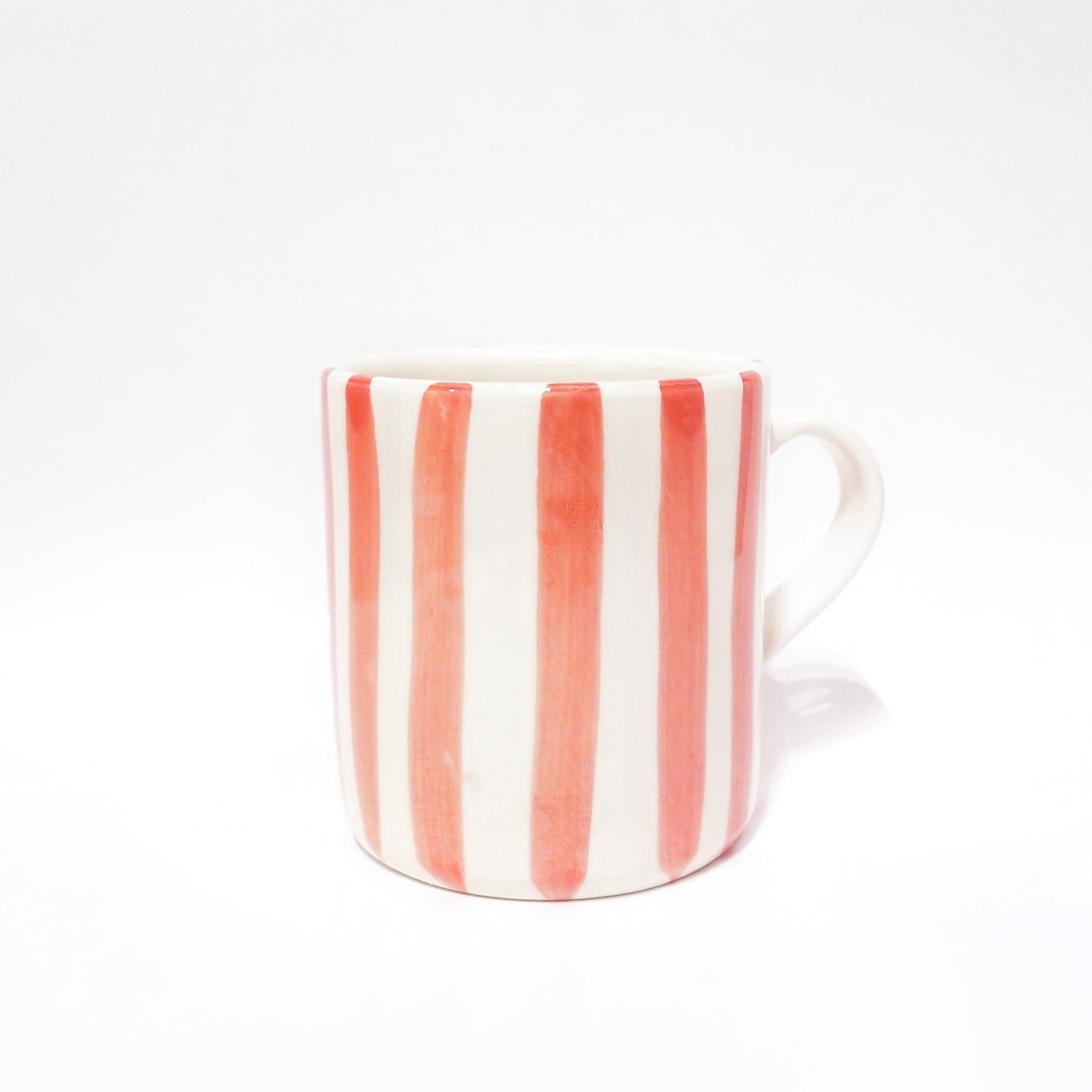 Taza listas barro blanco - Morueco - moruecoceramicas