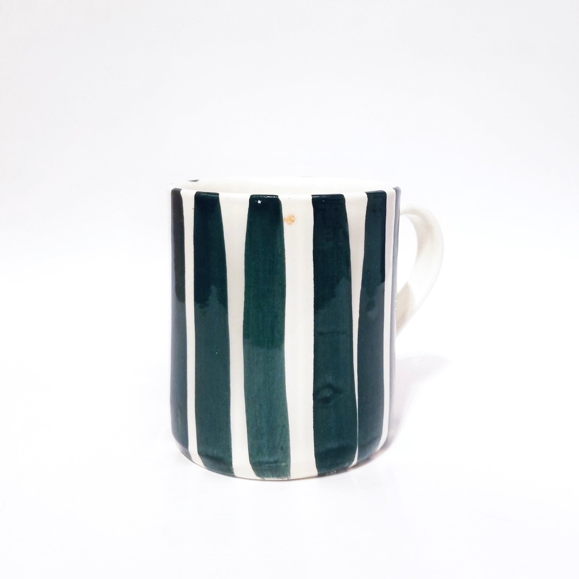 Taza listas barro blanco - Morueco - moruecoceramicas