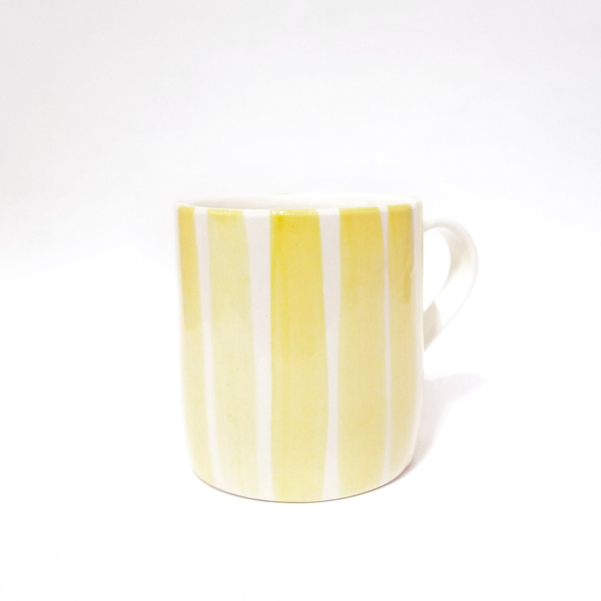 Taza listas barro blanco - Morueco - moruecoceramicas