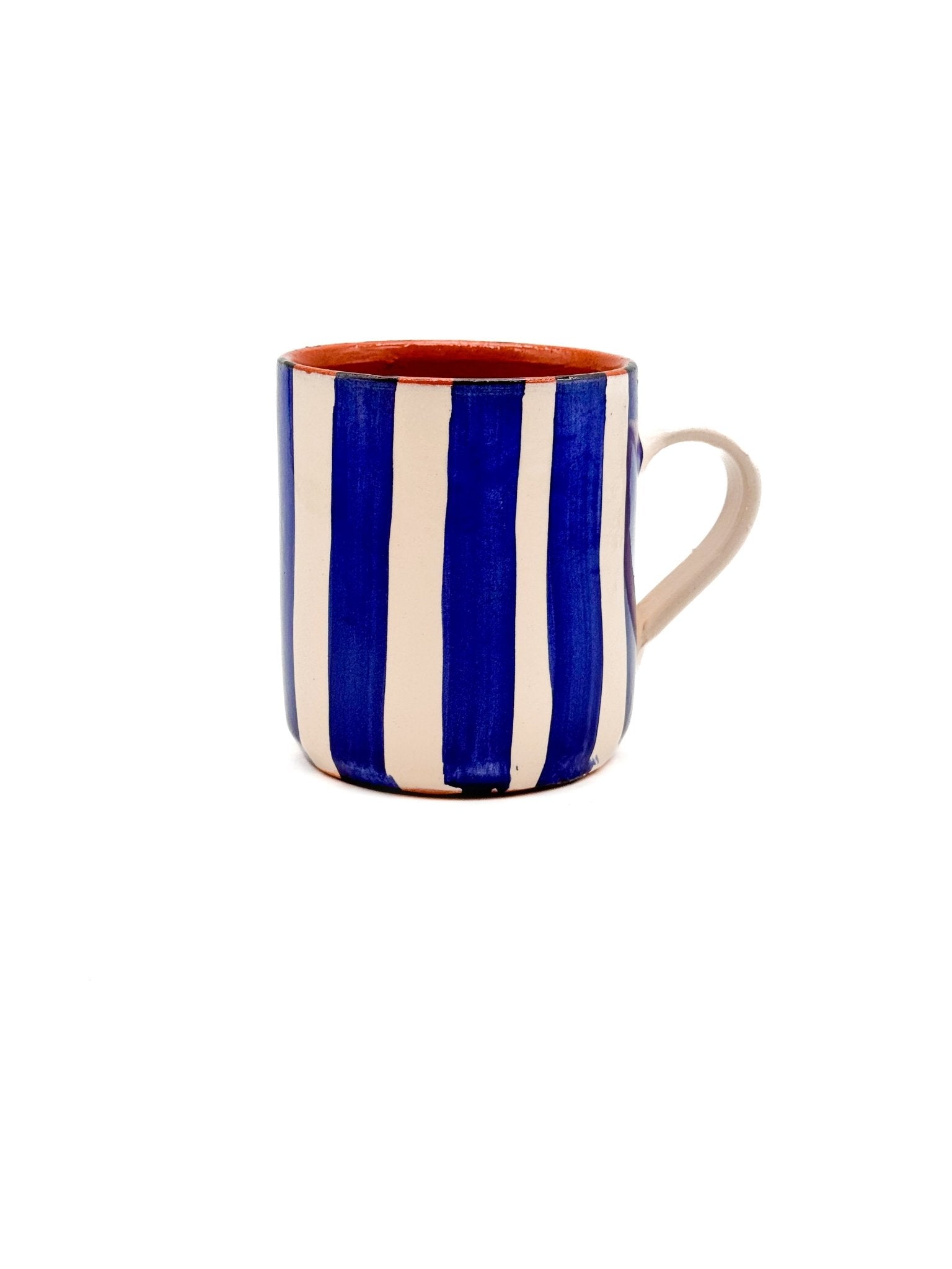 Taza listas barro rojo - Morueco - moruecoceramicas