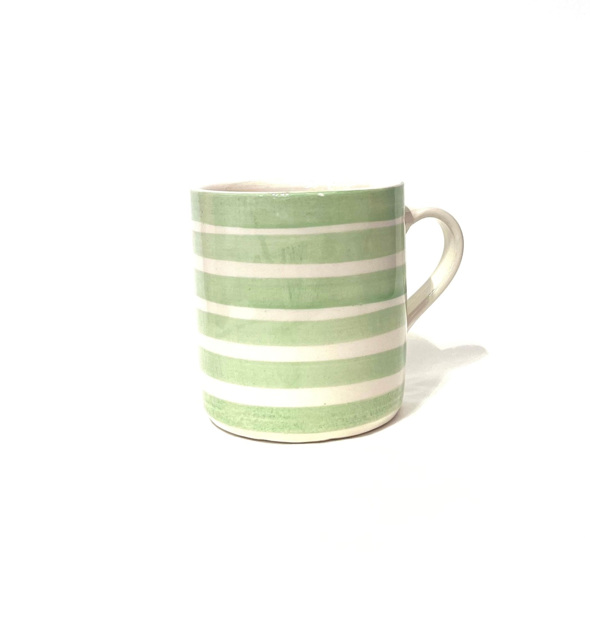 Taza Rayas Verde - Morueco- TL10 - moruecoceramicas